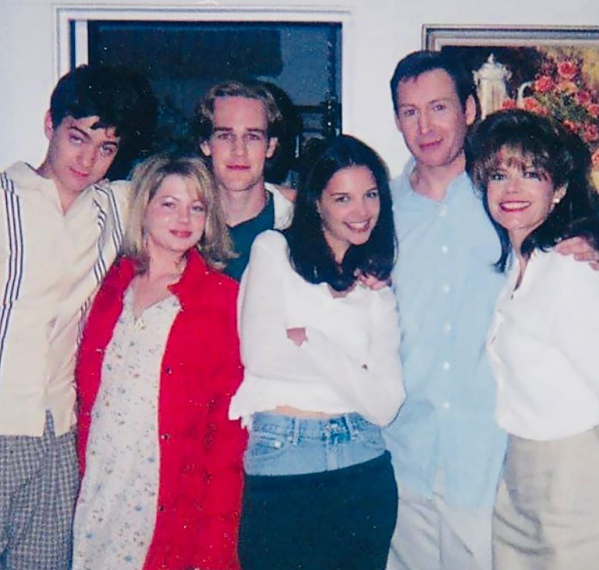 Joshua Jackson, Michelle Williams, James Van Der Beek, Katie Holmes, Mitch Leery, and Mary Margaret Humes of Dawson's Creek