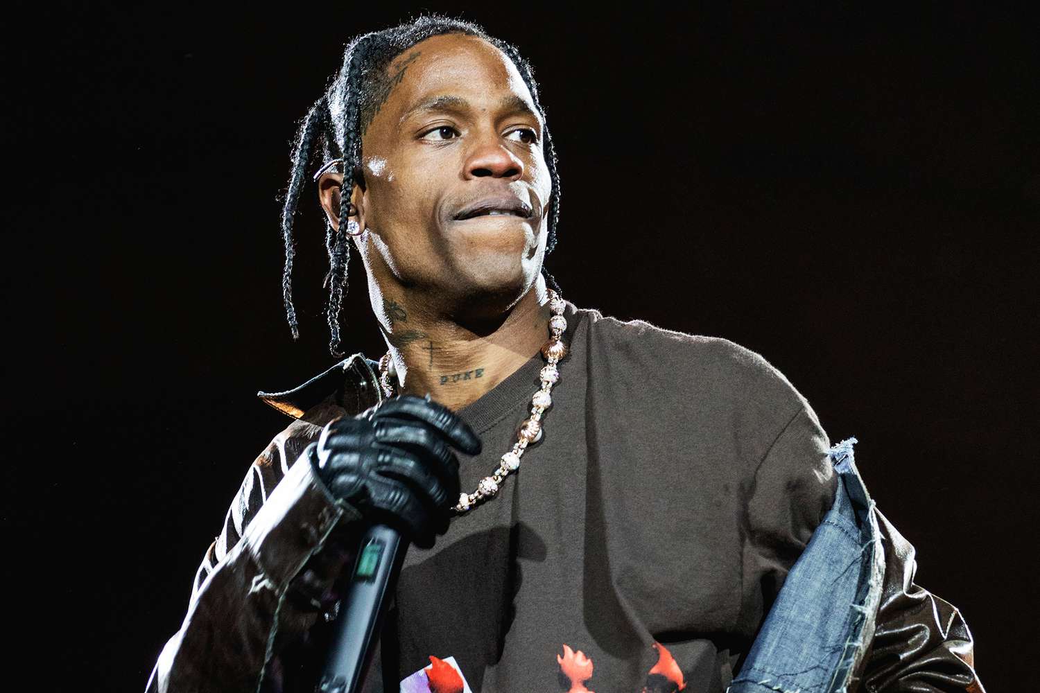 Travis Scott performing at Astroworld 2021